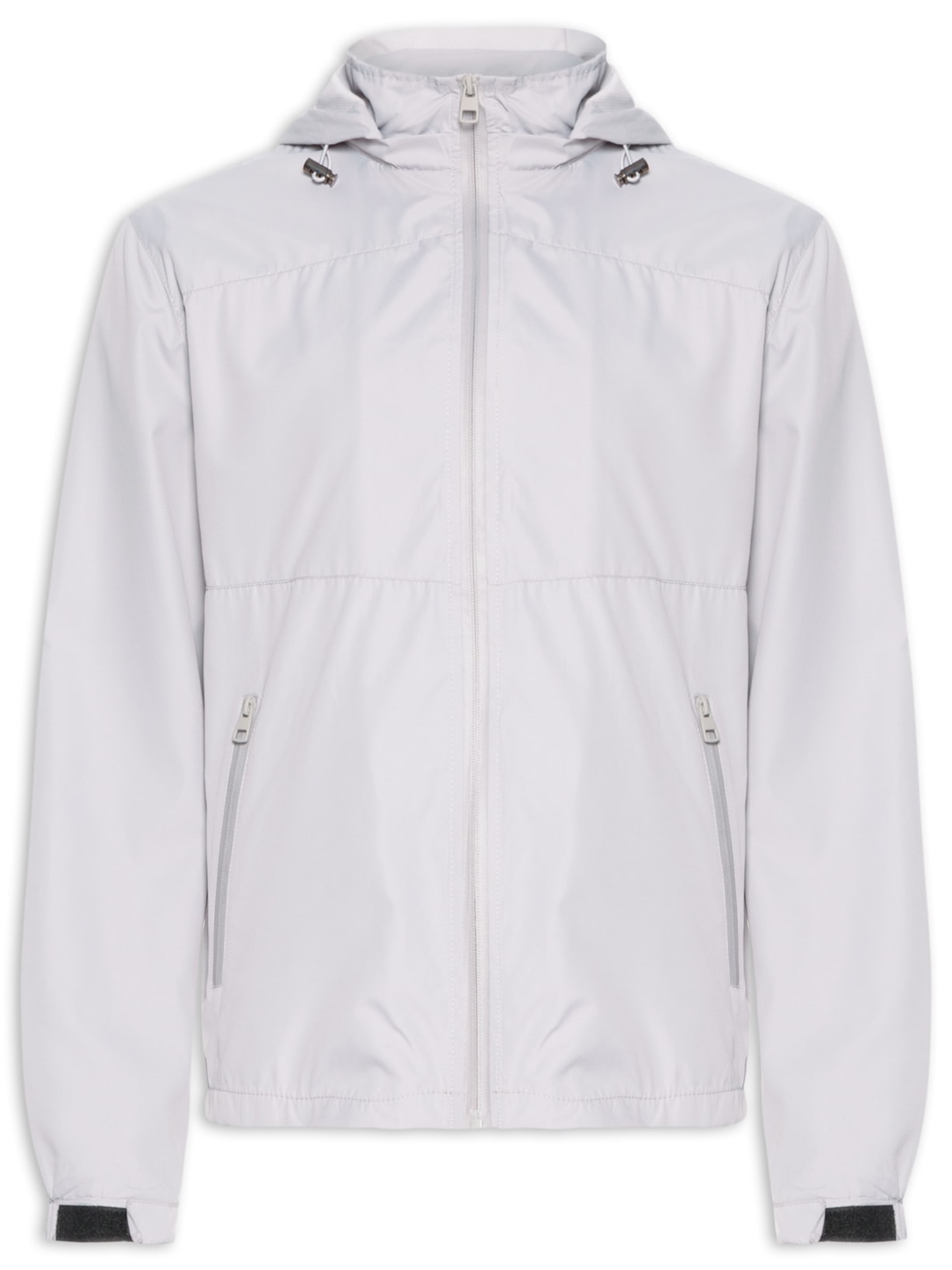 Jaqueta Masculina Corta Vento Capuz Removível - Cinza