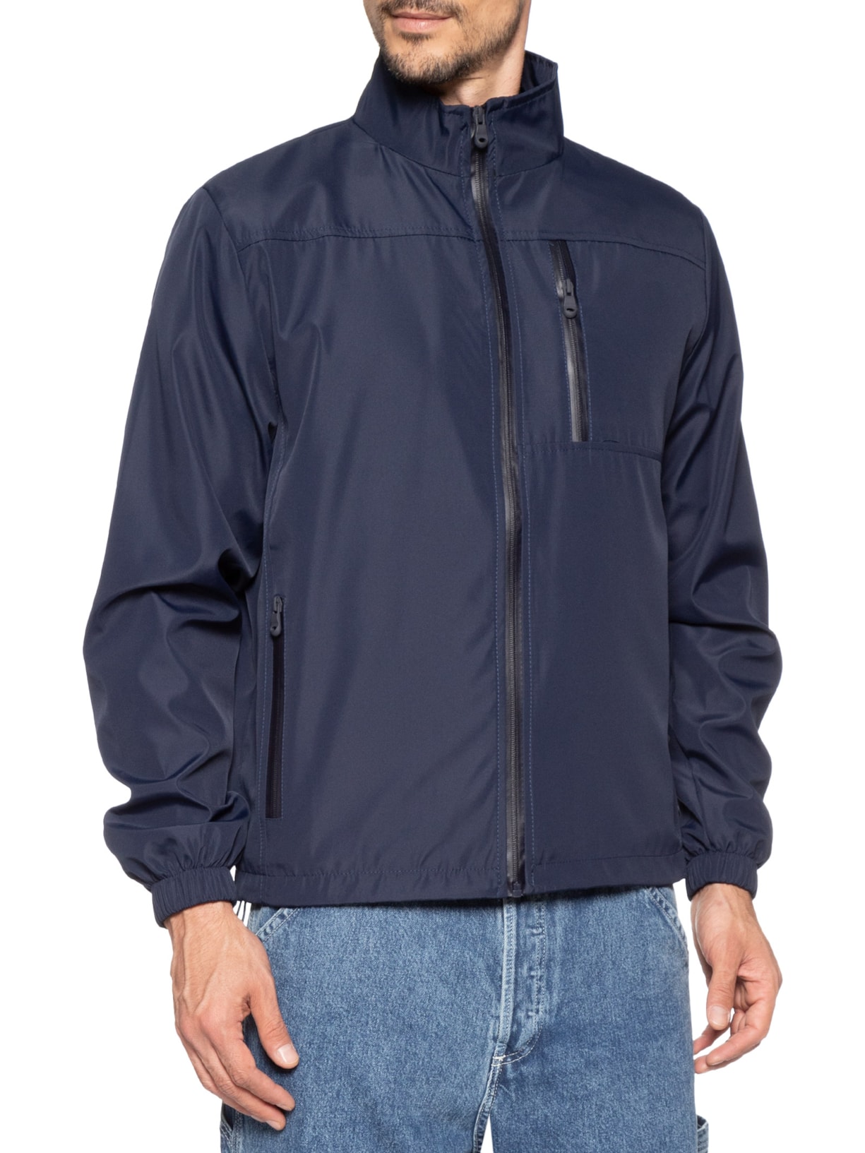 Jaqueta Masculina Corta Vento Casual Azul Basiq Men