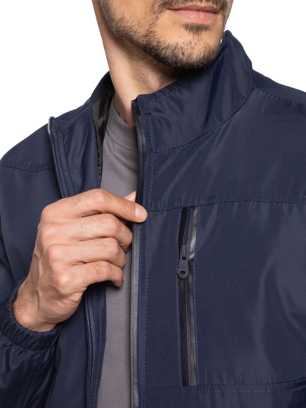 Jaqueta Masculina Corta Vento Casual Azul Basiq Men