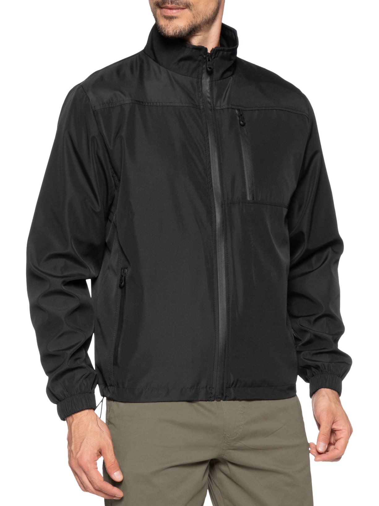 Jaqueta Masculina Corta Vento Casual Preto Basiq Men