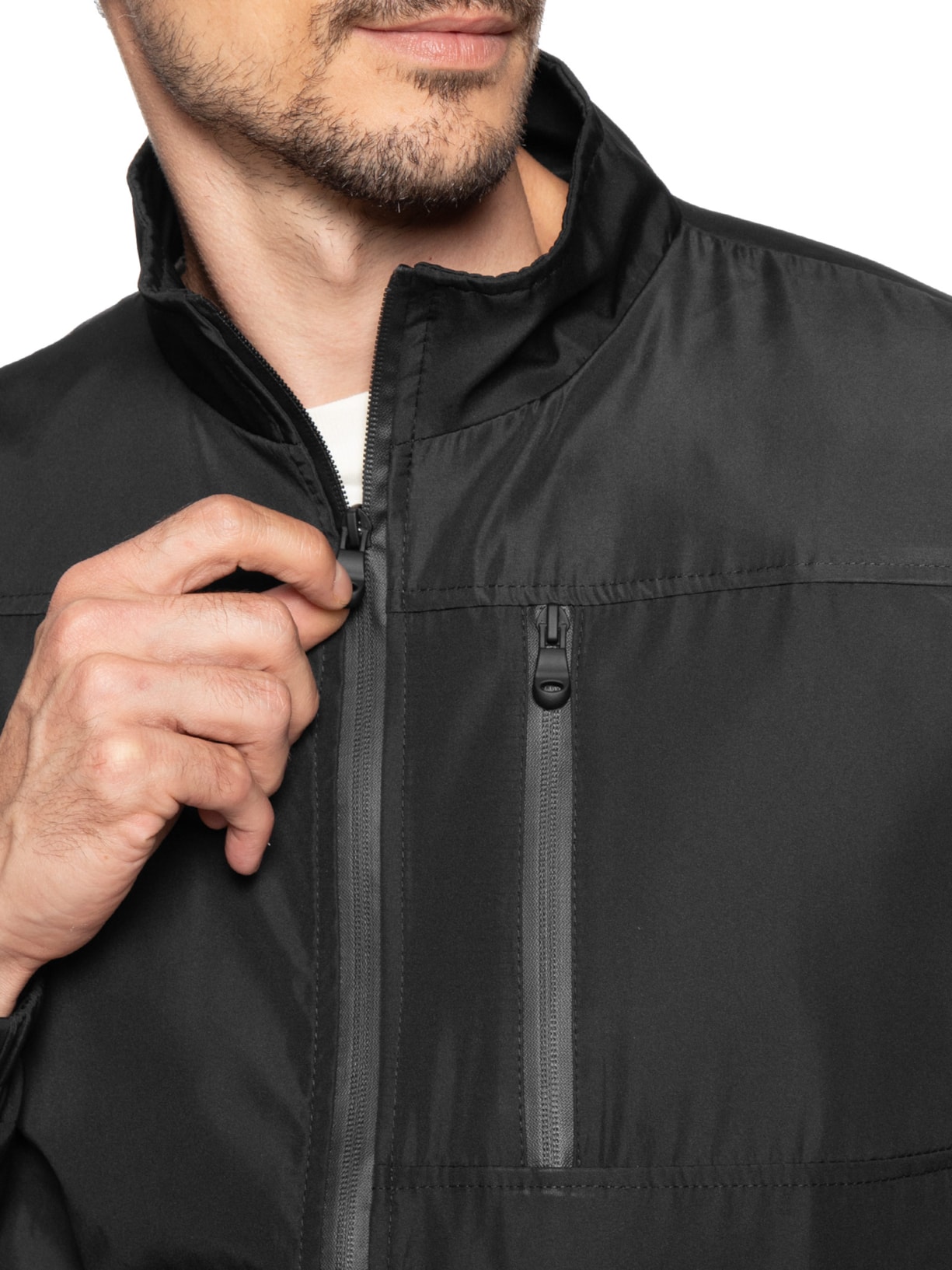 Jaqueta Masculina Corta Vento Casual Preto Basiq Men