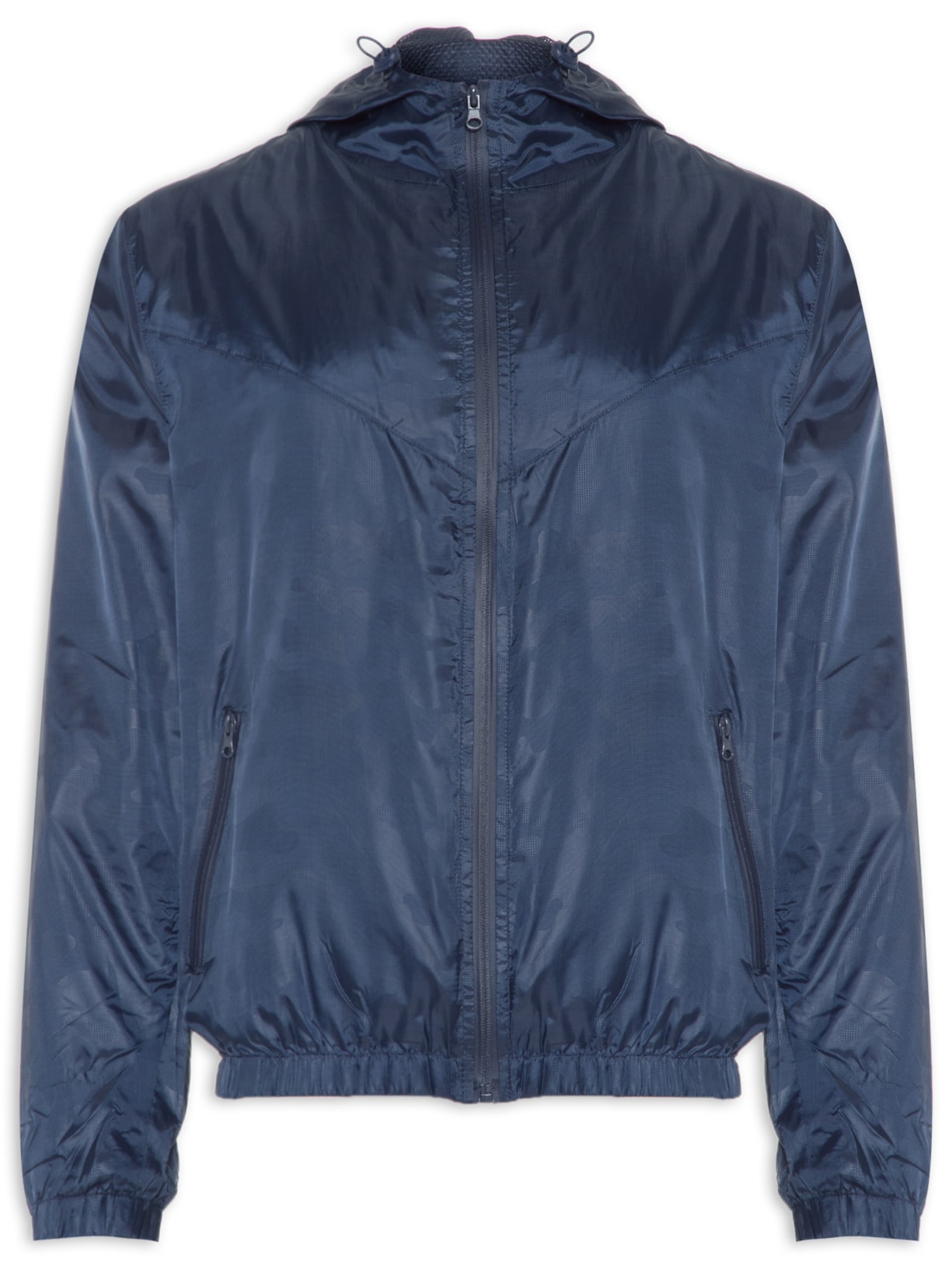 Jaqueta Masculina Corta Vento Com Capuz - Azul