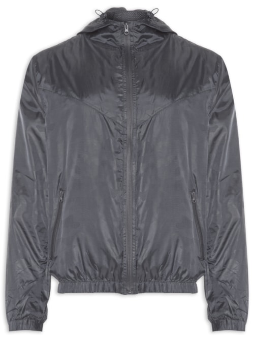 Jaqueta Masculina Corta Vento Com Capuz - Basiq Men - Cinza