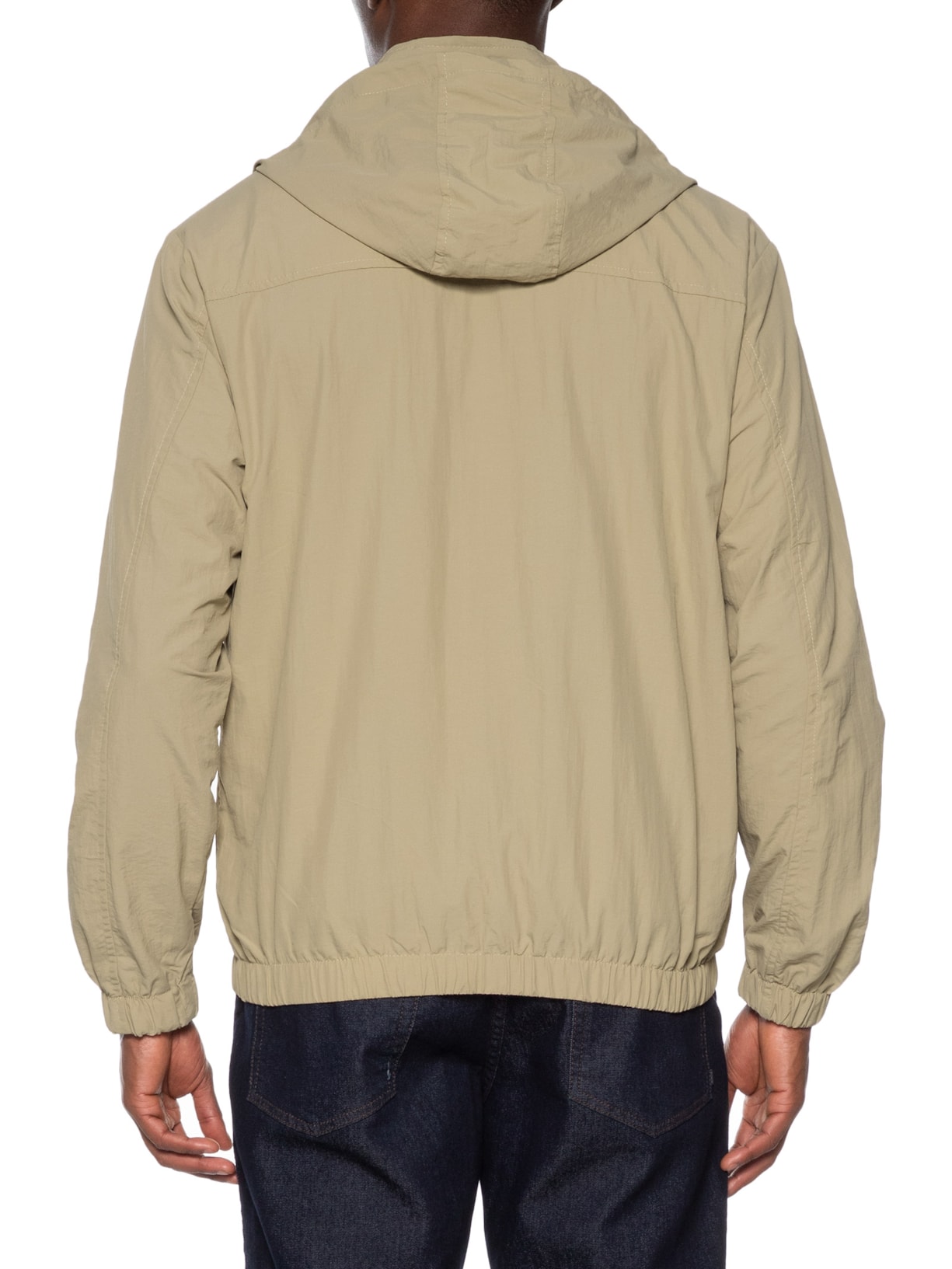 Jaqueta Masculina Corta Vento Com Capuz Bege Basiq Men