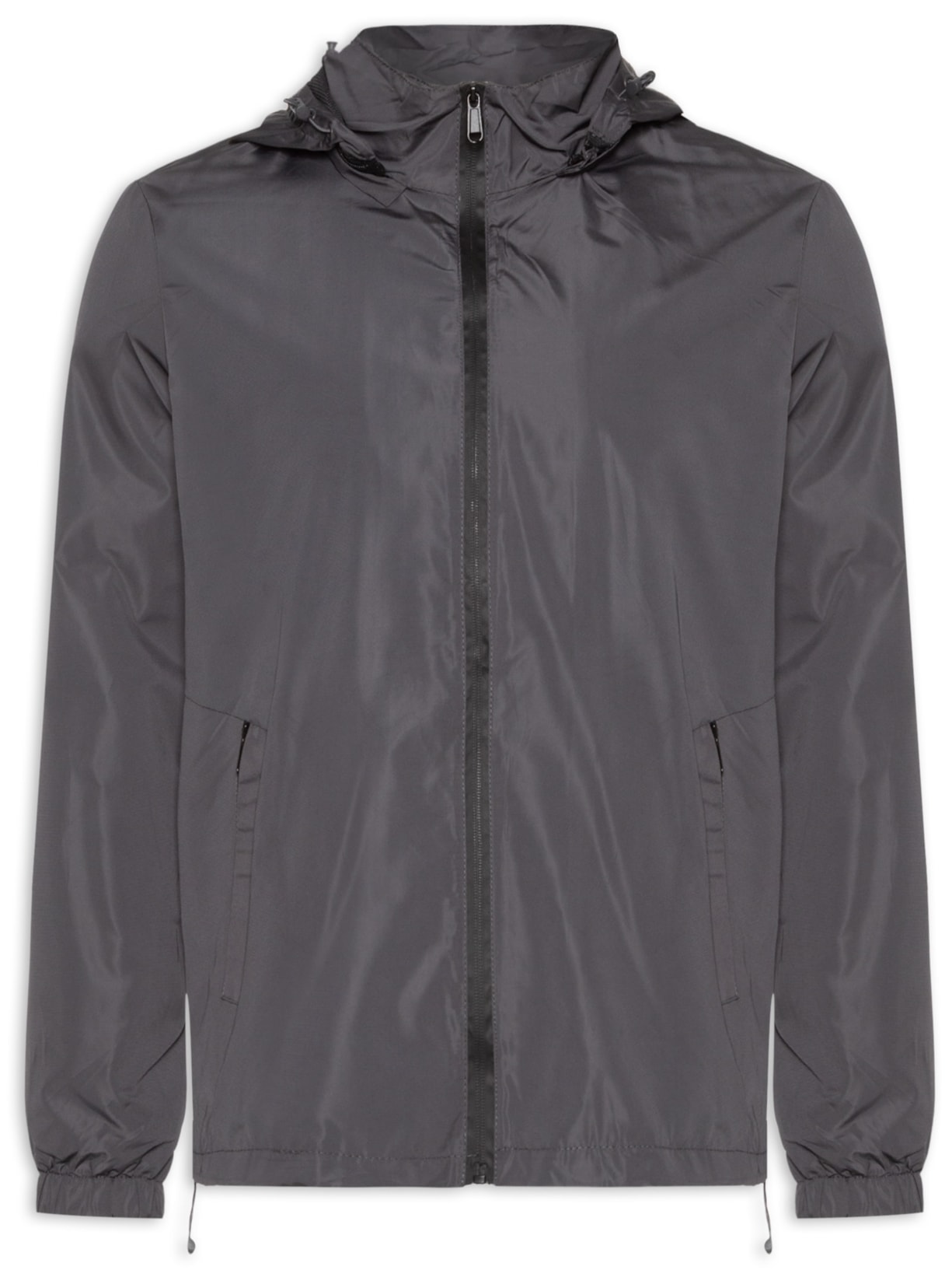 Jaqueta Masculina Corta Vento Com Capuz C84 - Cinza