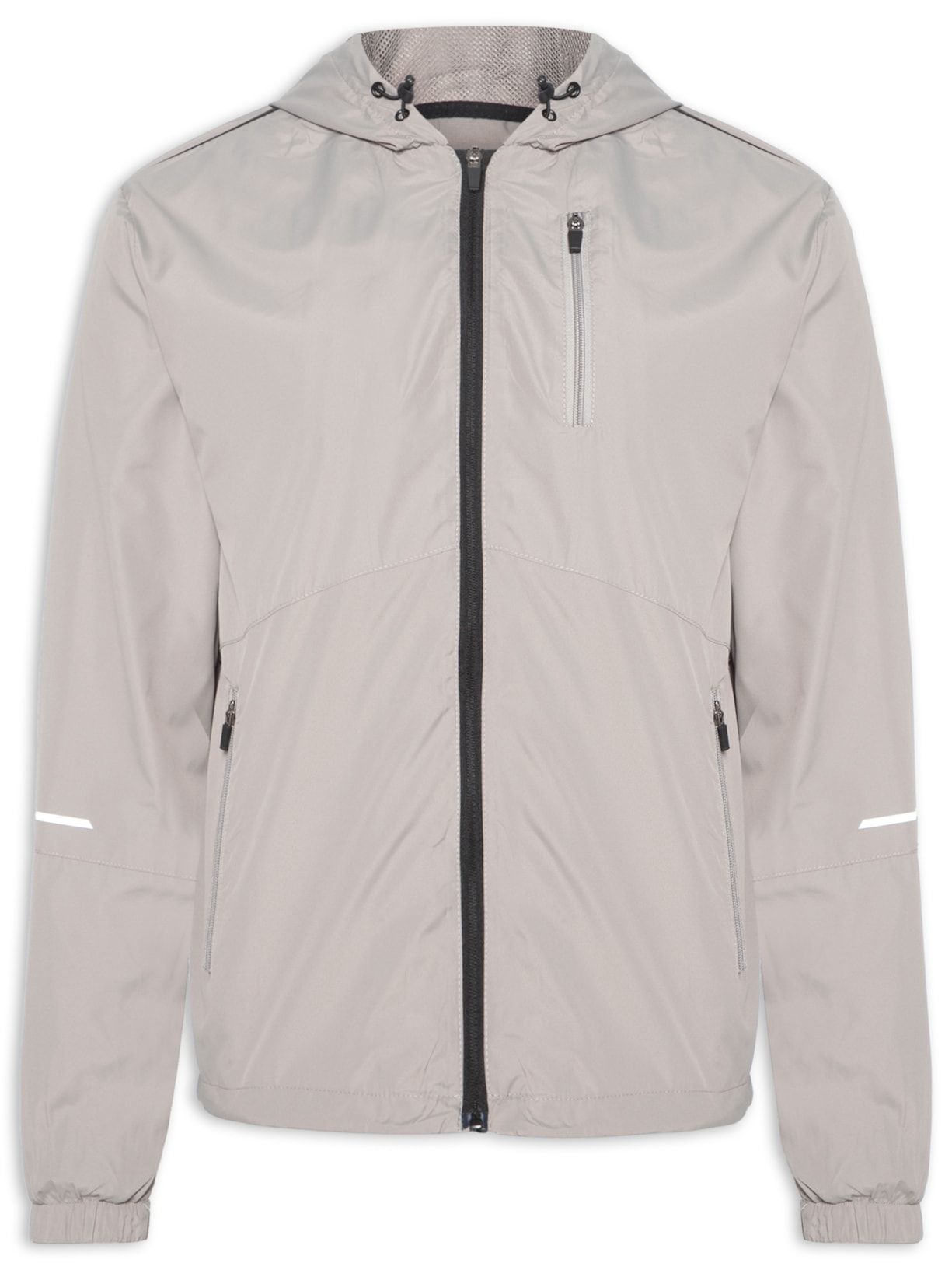 Jaqueta Masculina Corta Vento Com Capuz - Cinza