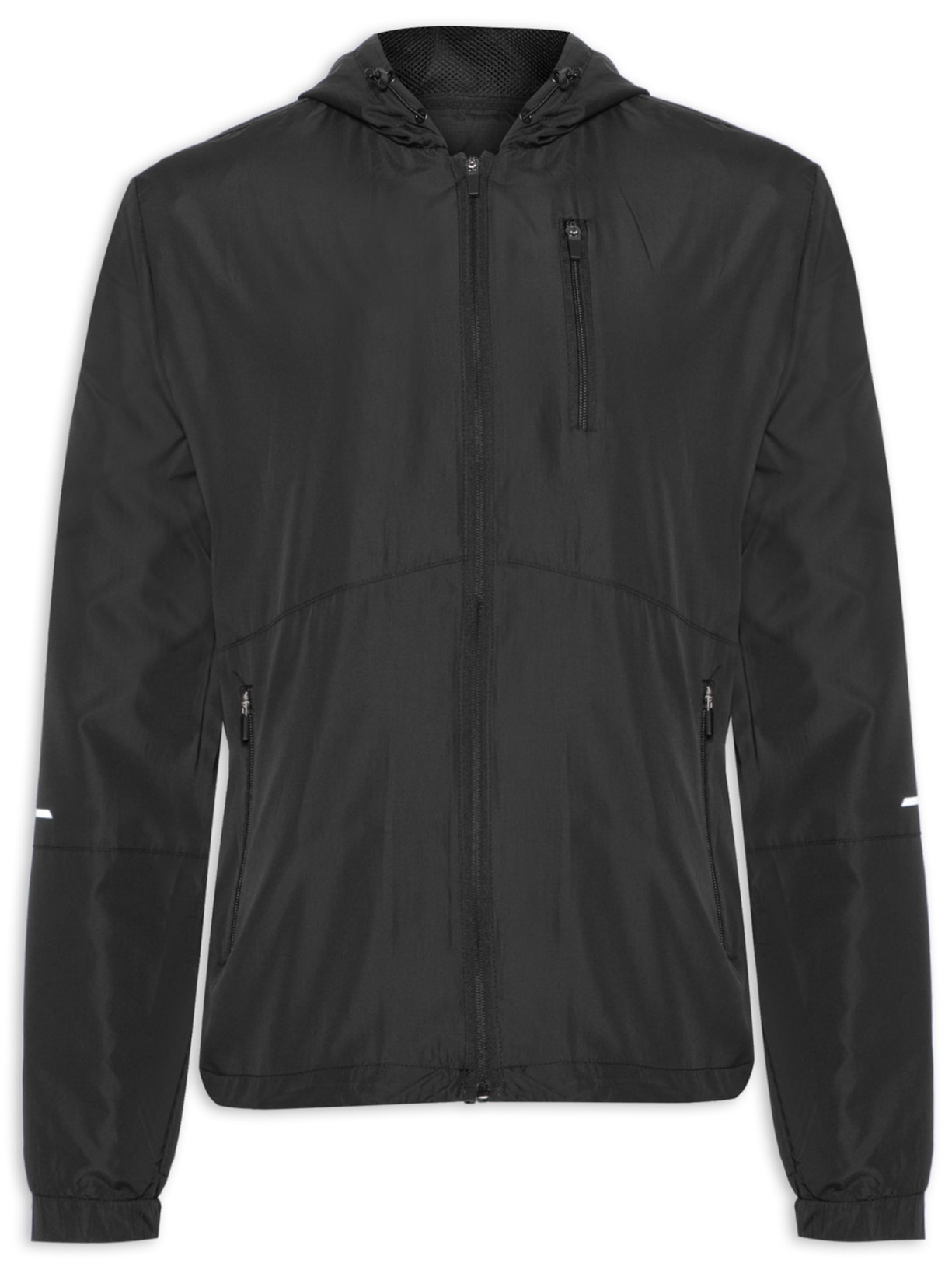 Jaqueta Masculina Corta Vento Com Capuz - Preto