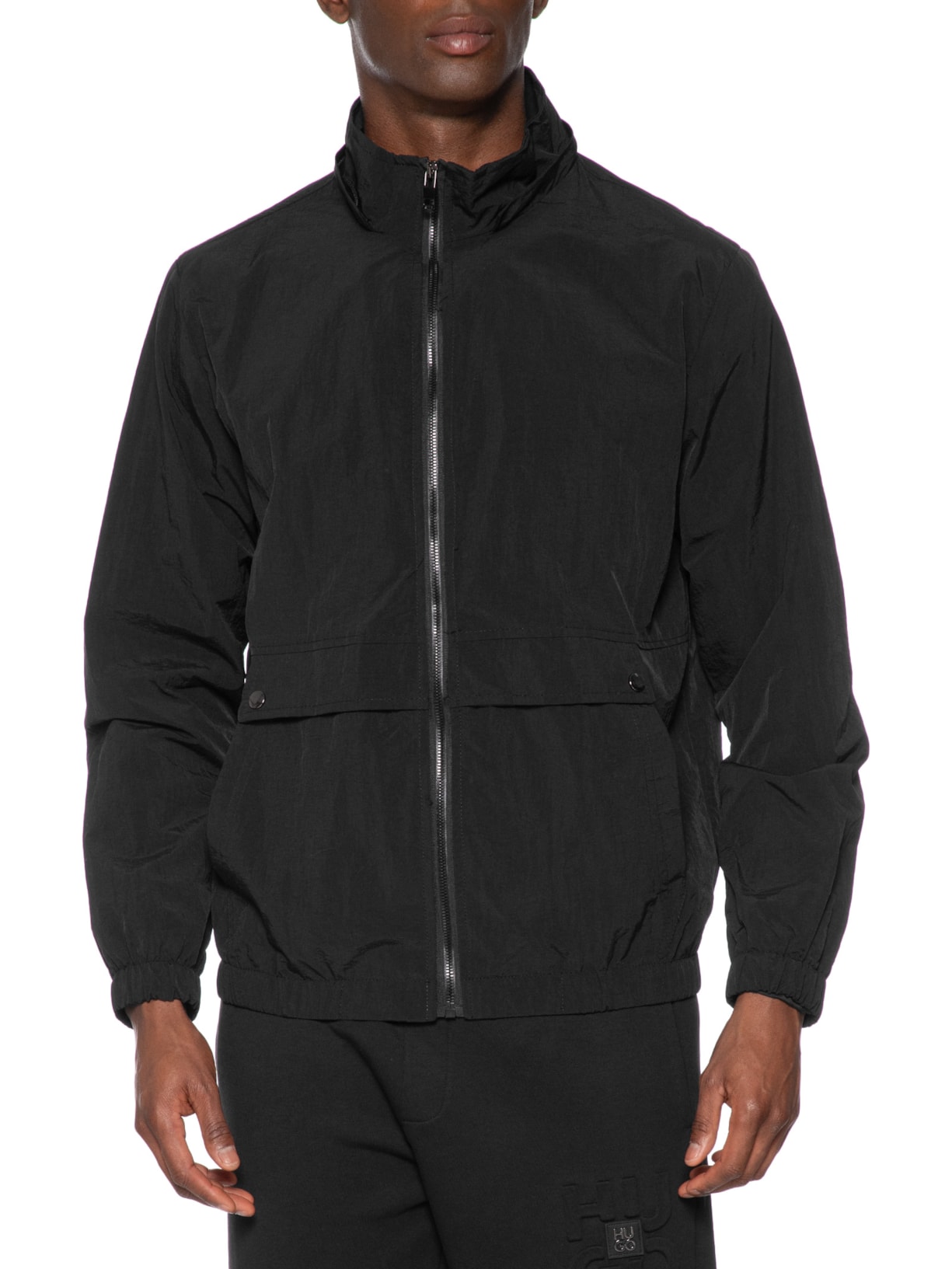 Jaqueta Masculina Corta Vento Com Capuz Preto Basiq Men