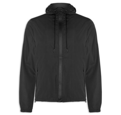 Jaqueta Masculina Corta Vento Com Capuz - Preto
