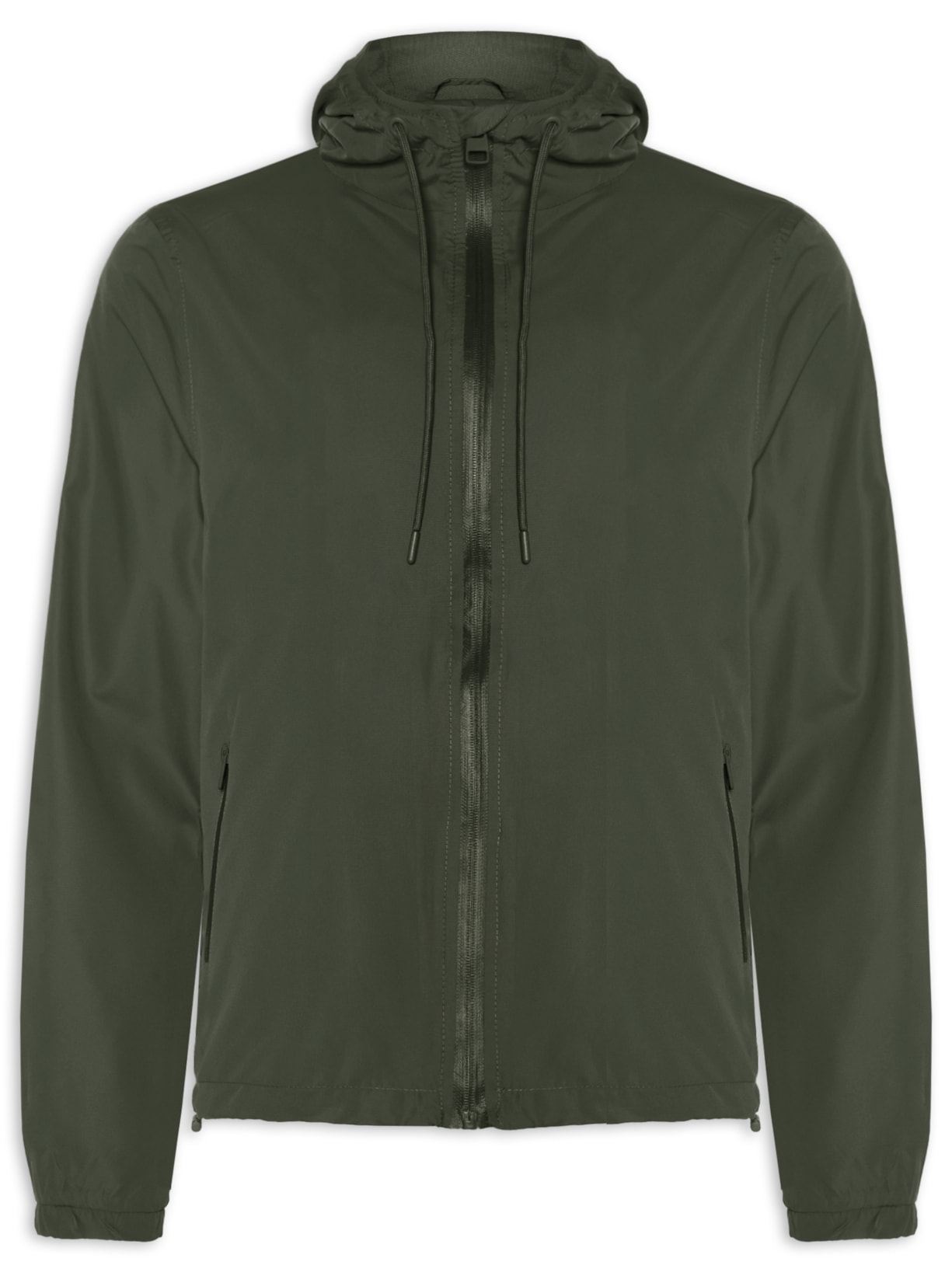 Jaqueta Masculina Corta Vento Com Capuz - Verde