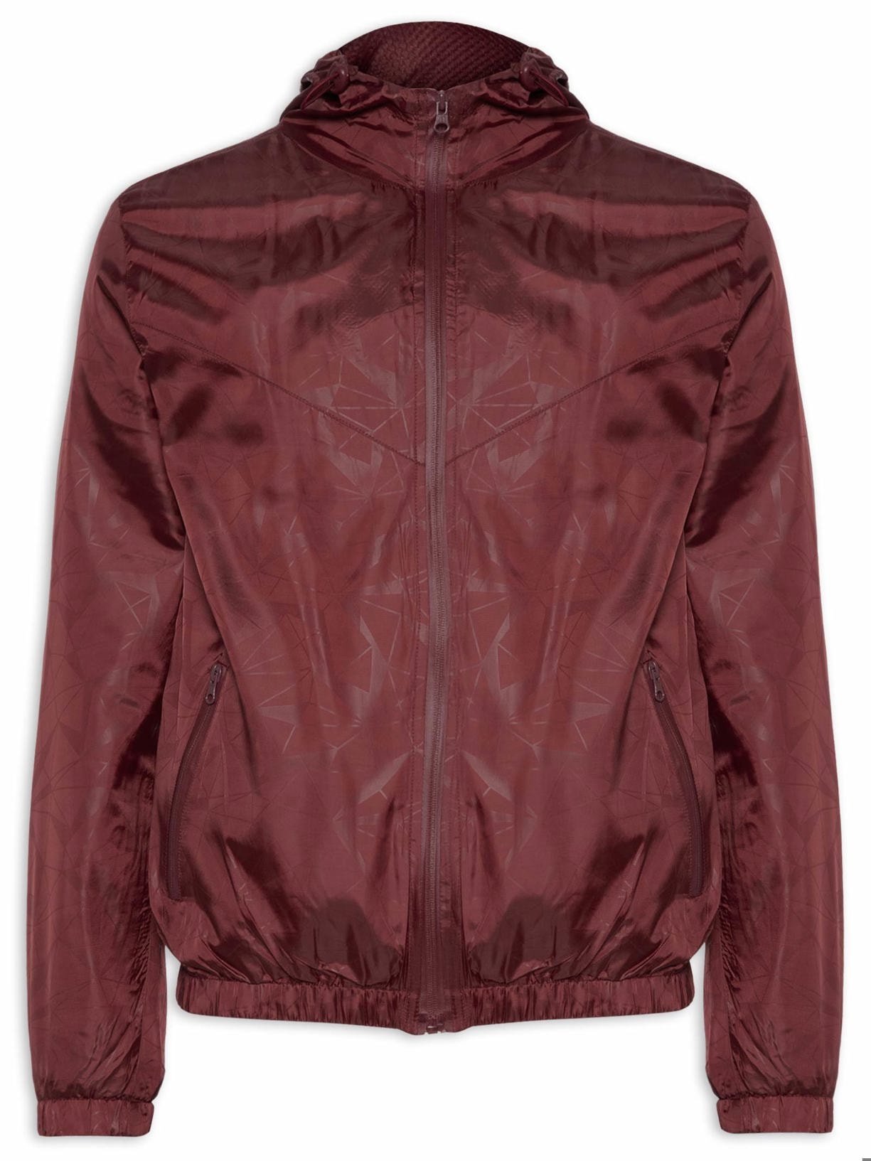 Jaqueta Masculina Corta Vento Com Capuz - Vermelho