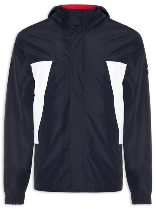 Jaqueta Masculina Corta Vento Dupla Face Color Block - Azul