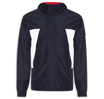 Jaqueta Masculina Corta Vento Dupla Face Color Block - Azul