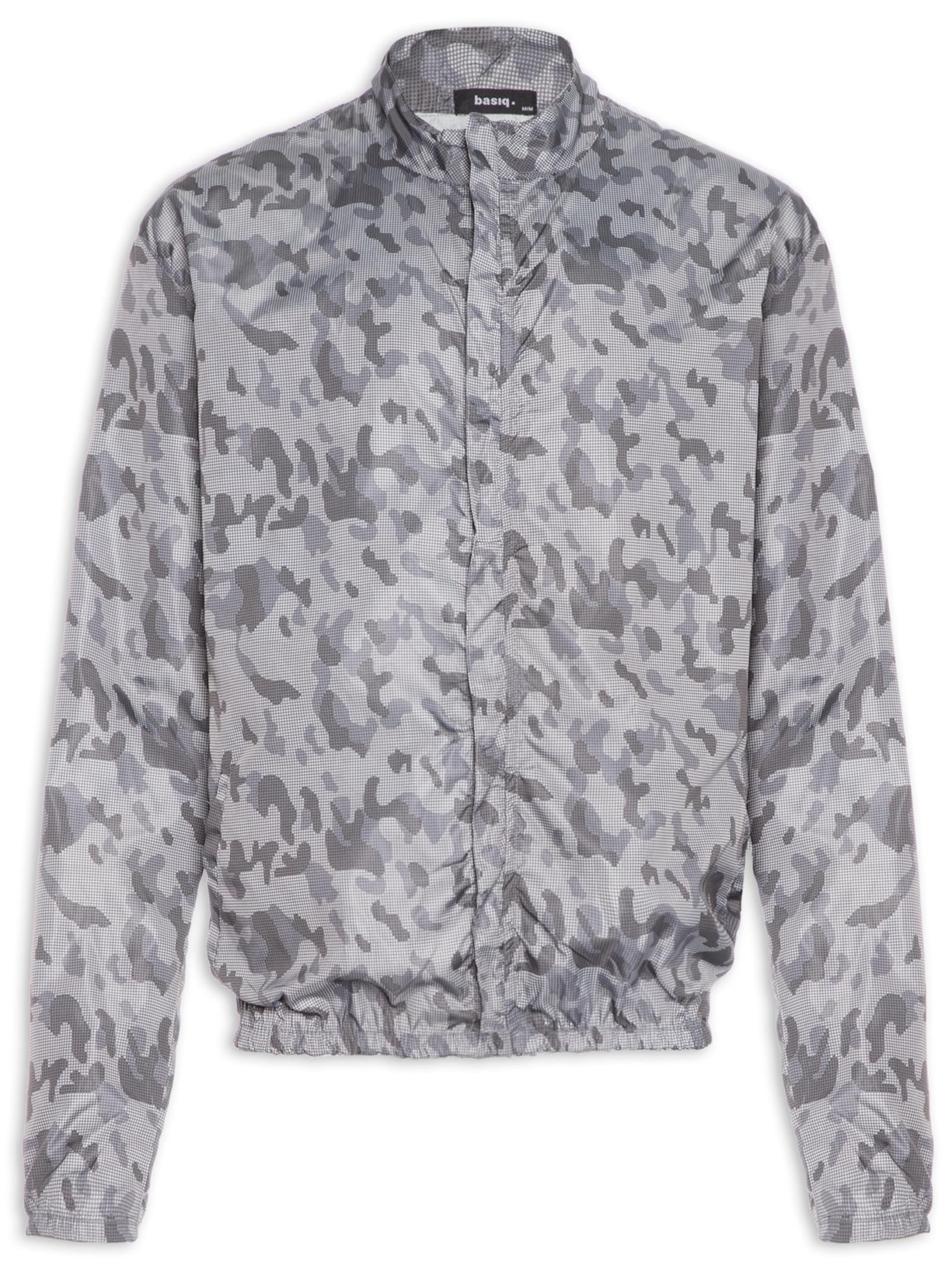 Jaqueta Masculina Corta-Vento Estampada - Cinza