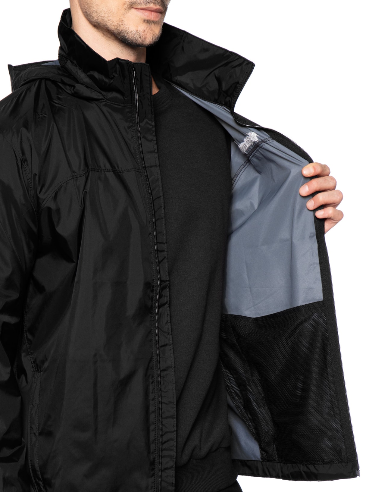 Jaqueta Masculina Corta-Vento Glennaker Lake II Com Capuz Preto Columbia
