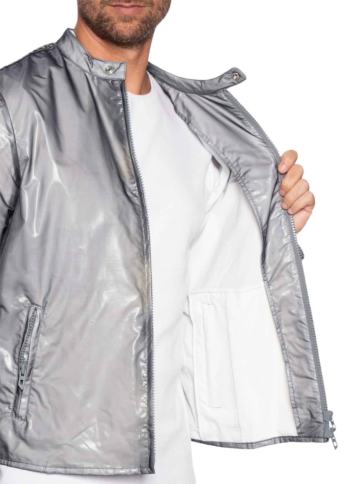 Jaqueta Masculina Corta-Vento J-Pop Giac Cinza Diesel