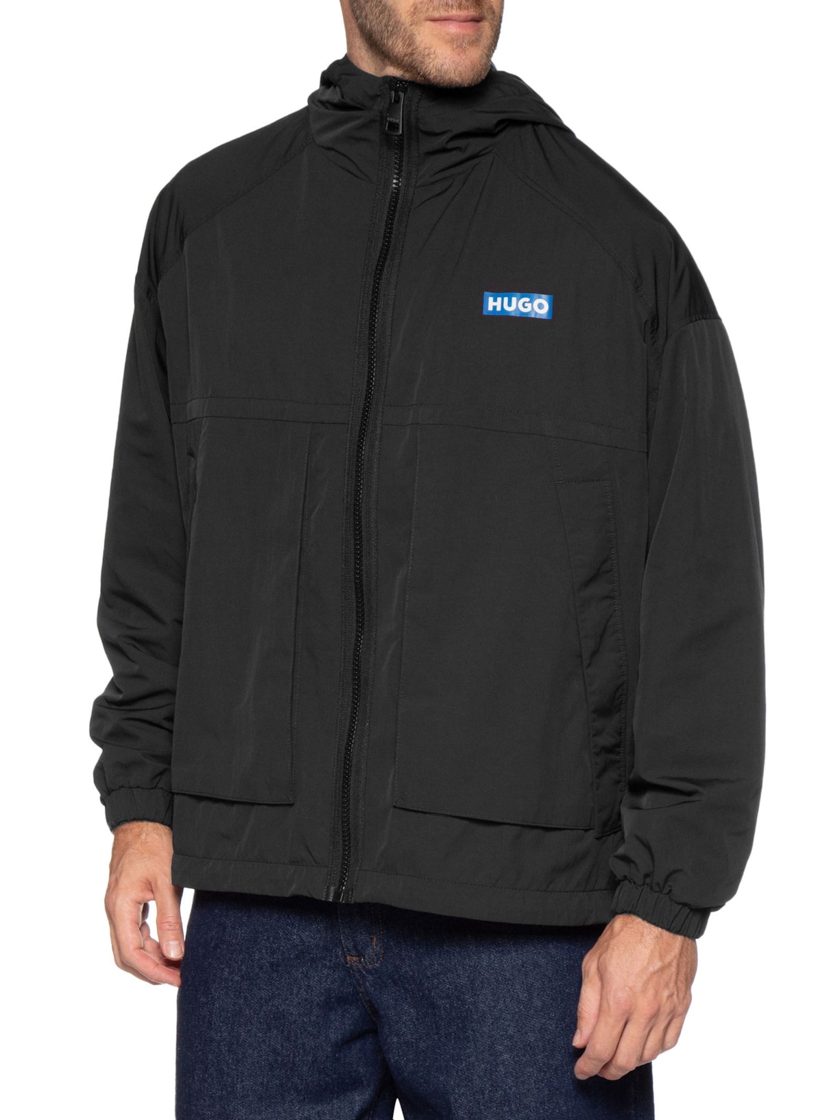 Jaqueta Masculina Corta-Vento Preto Hugo