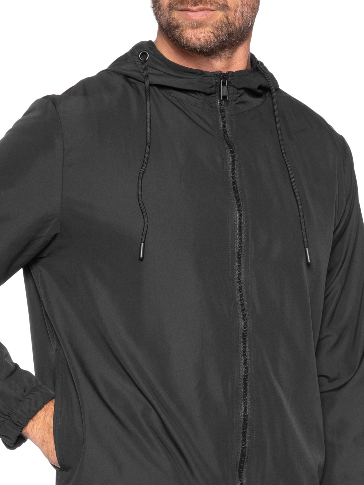 Jaqueta Masculina Corta Vento Preto Basiq Men