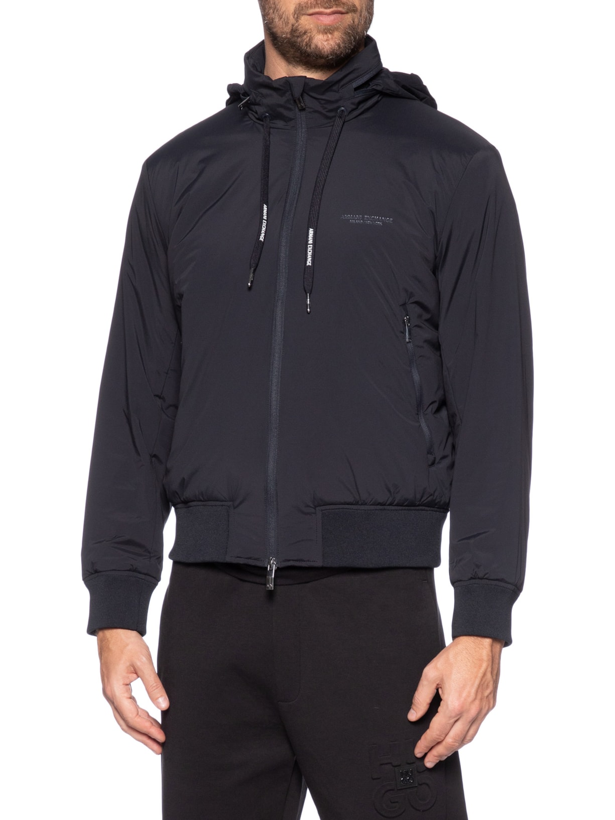 Jaqueta Masculina Corta-Vento Stretch Nylon Azul Armani Exchange