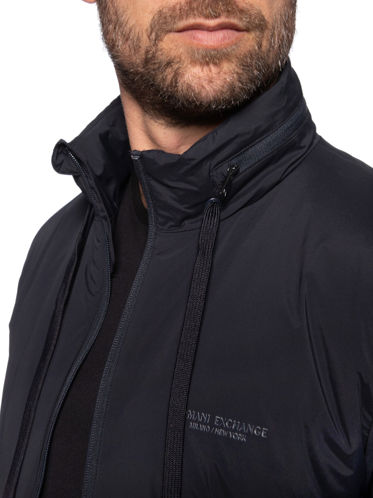 Jaqueta Masculina Corta-Vento Stretch Nylon Azul Armani Exchange