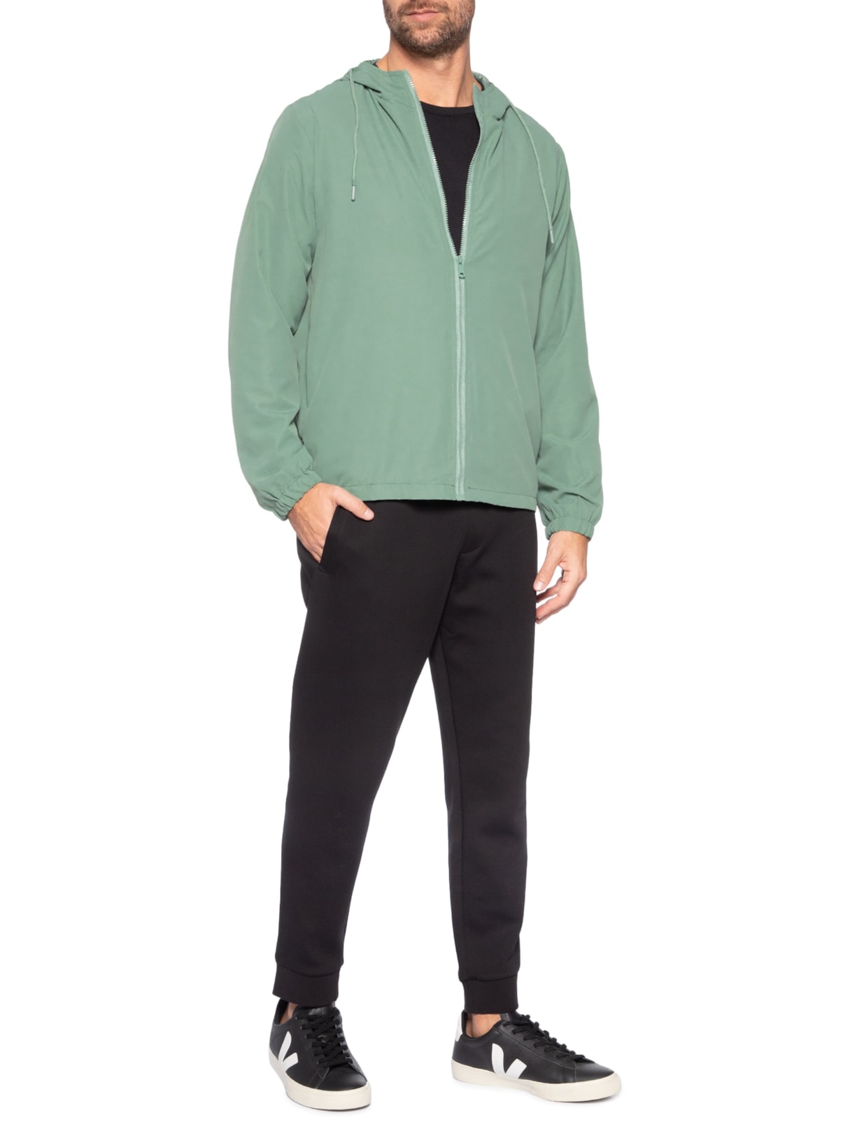 Jaqueta Masculina Corta Vento Verde Basiq Men