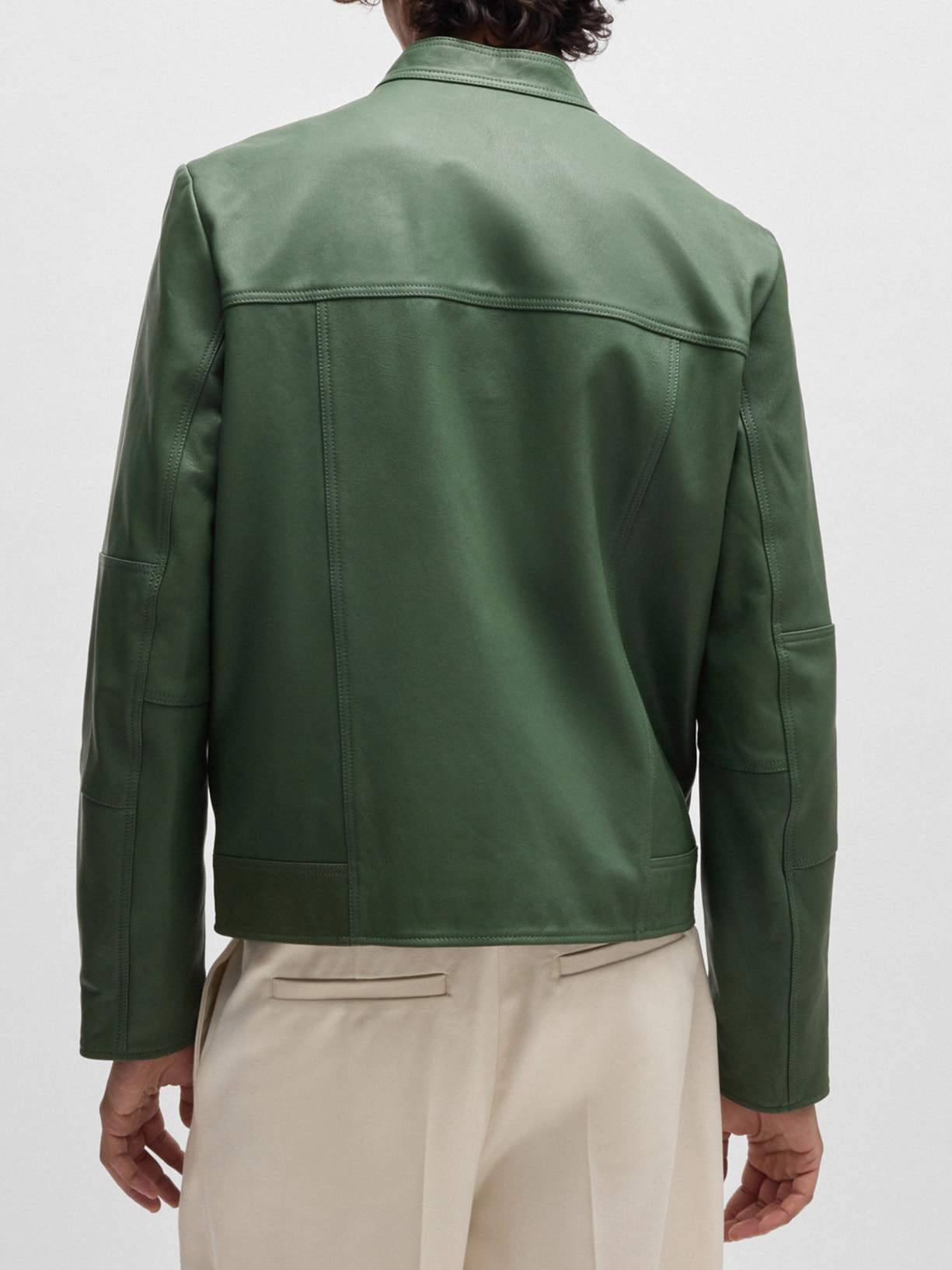 Jaqueta Masculina Couro Lokis-3 Verde Hugo