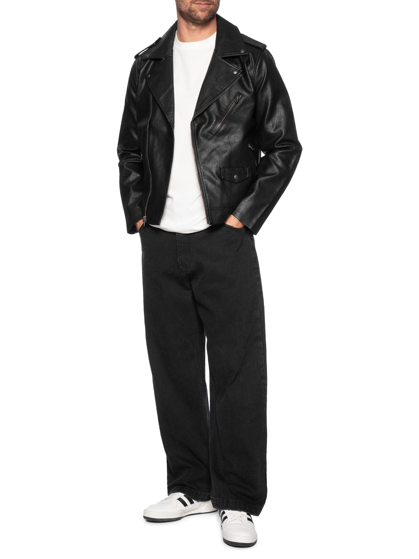 Jaqueta Masculina De Couro Asym Motorcycle - Preto - Levi's