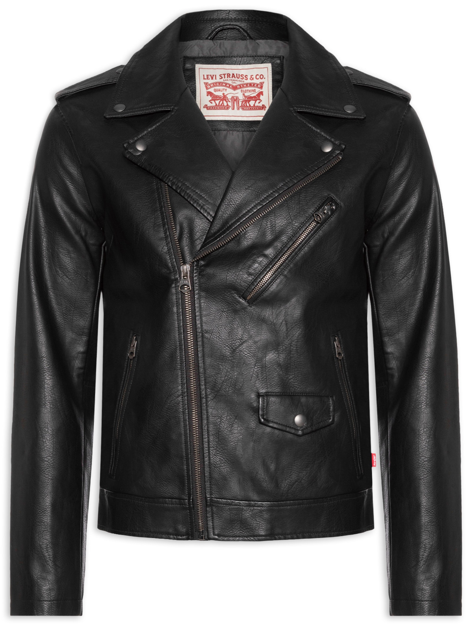 Jaqueta Masculina De Couro Asym Motorcycle - Preto - Levi's