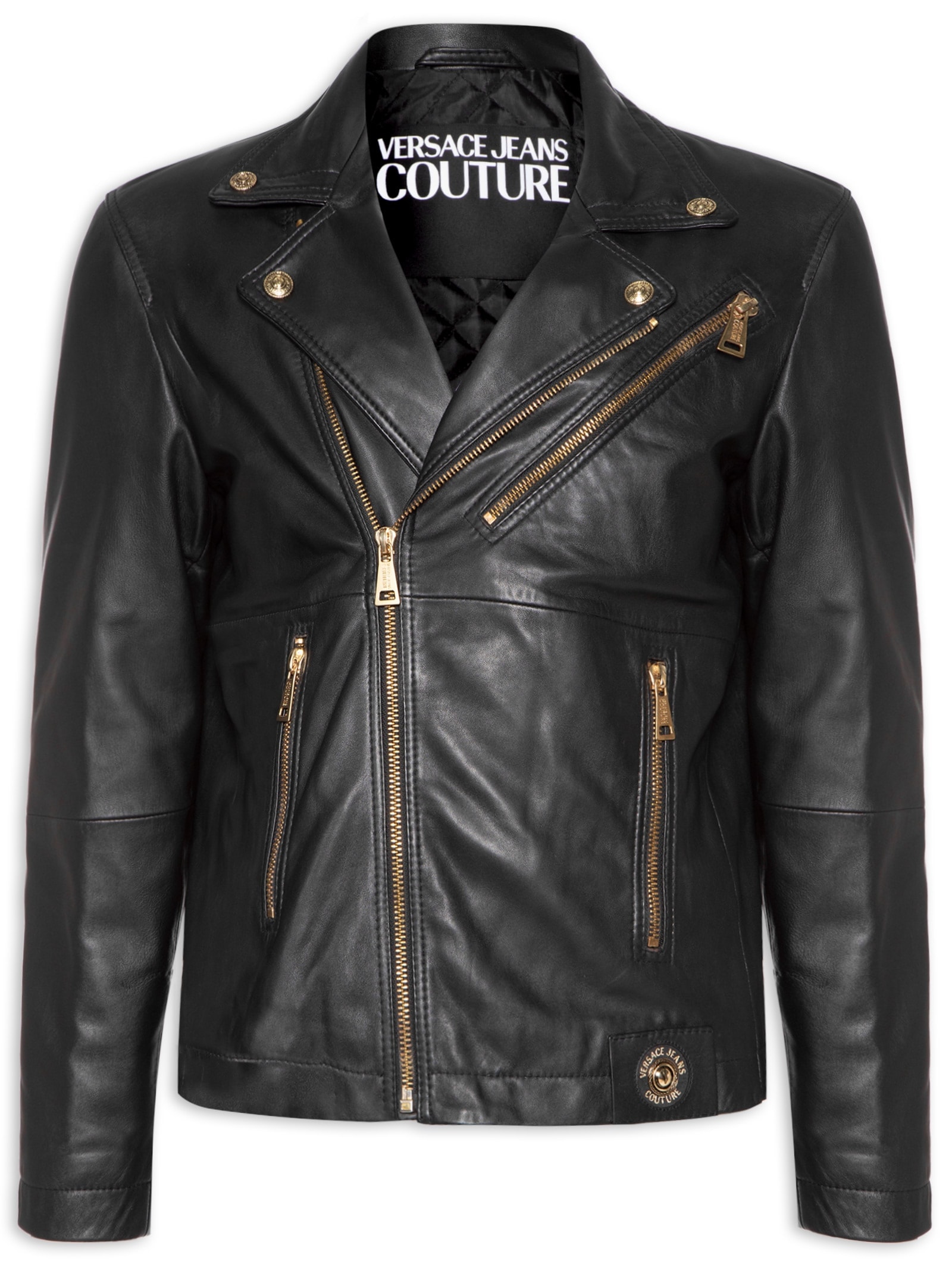 Versace Jeans Couture - Jaqueta Masculina De Couro Biker