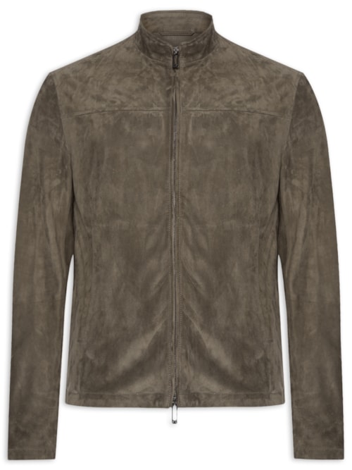 Jaqueta Masculina De Couro Blouson Jacket - Marrom