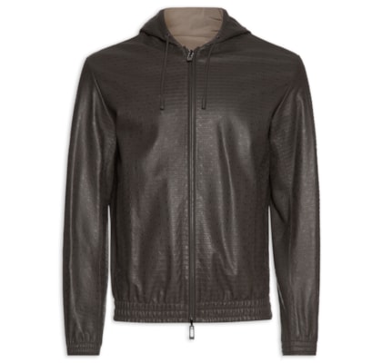 Jaqueta Masculina De Couro Blouson - Marrom