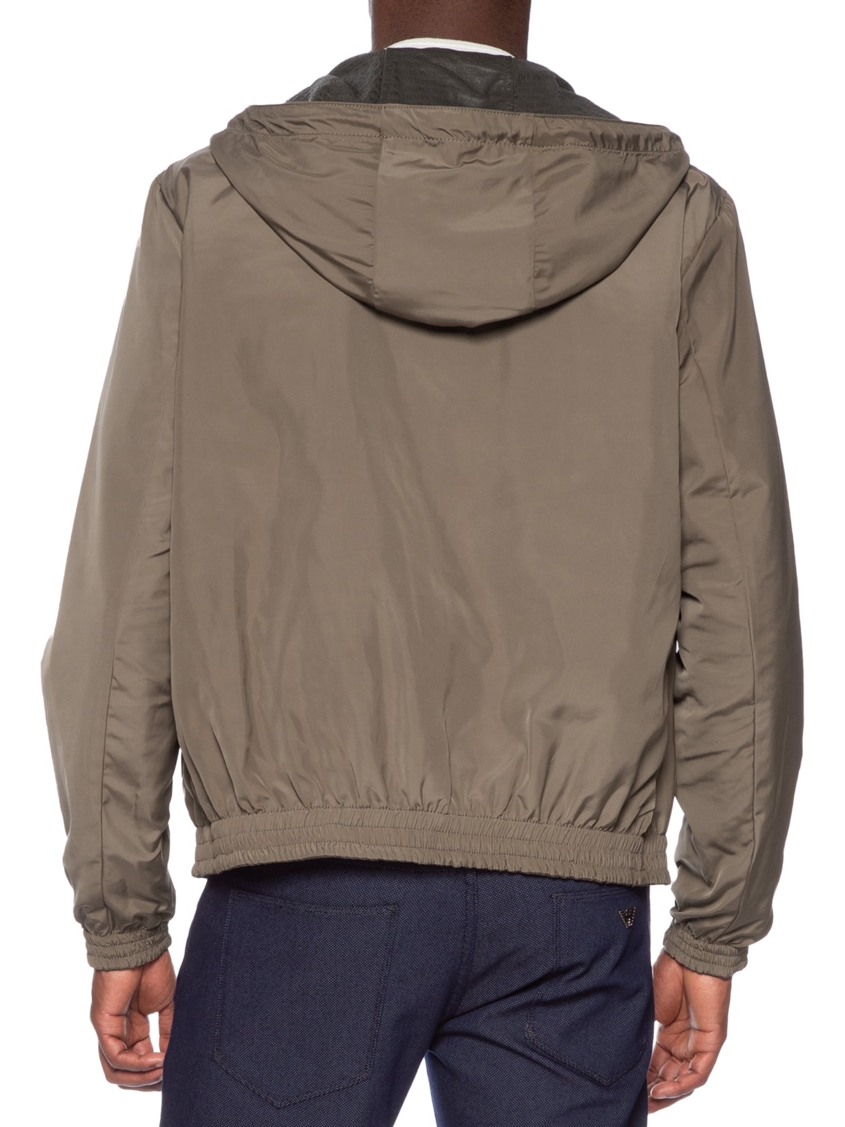 Jaqueta Masculina De Couro Blouson Marrom Emporio Armani