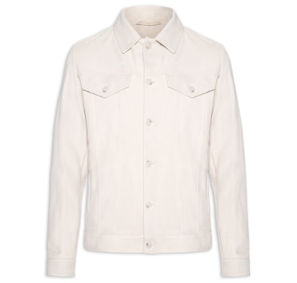 Jaqueta Masculina De Couro C-Merak - Off White