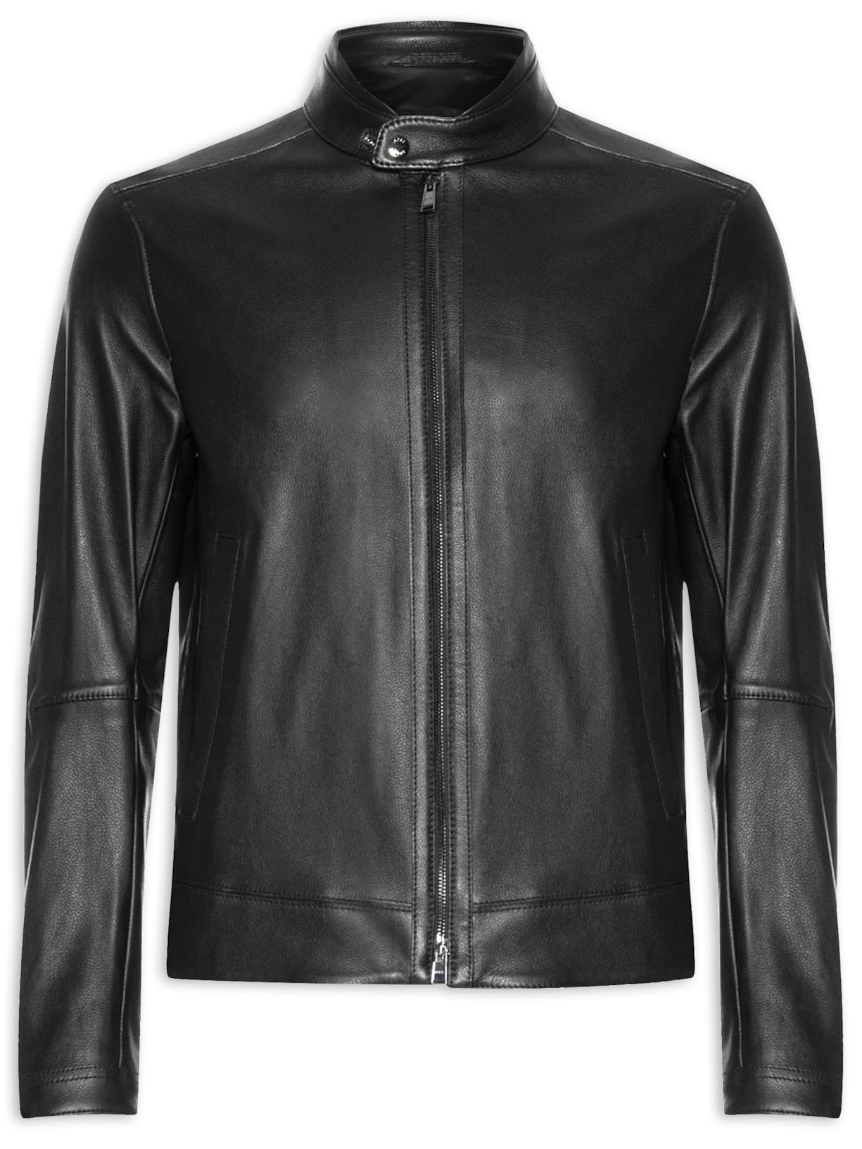 Jaqueta Masculina De Couro H Mansell - Preto