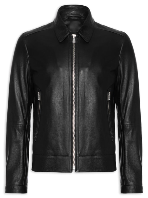 Jaqueta Masculina De Couro H-Mapson - Preto