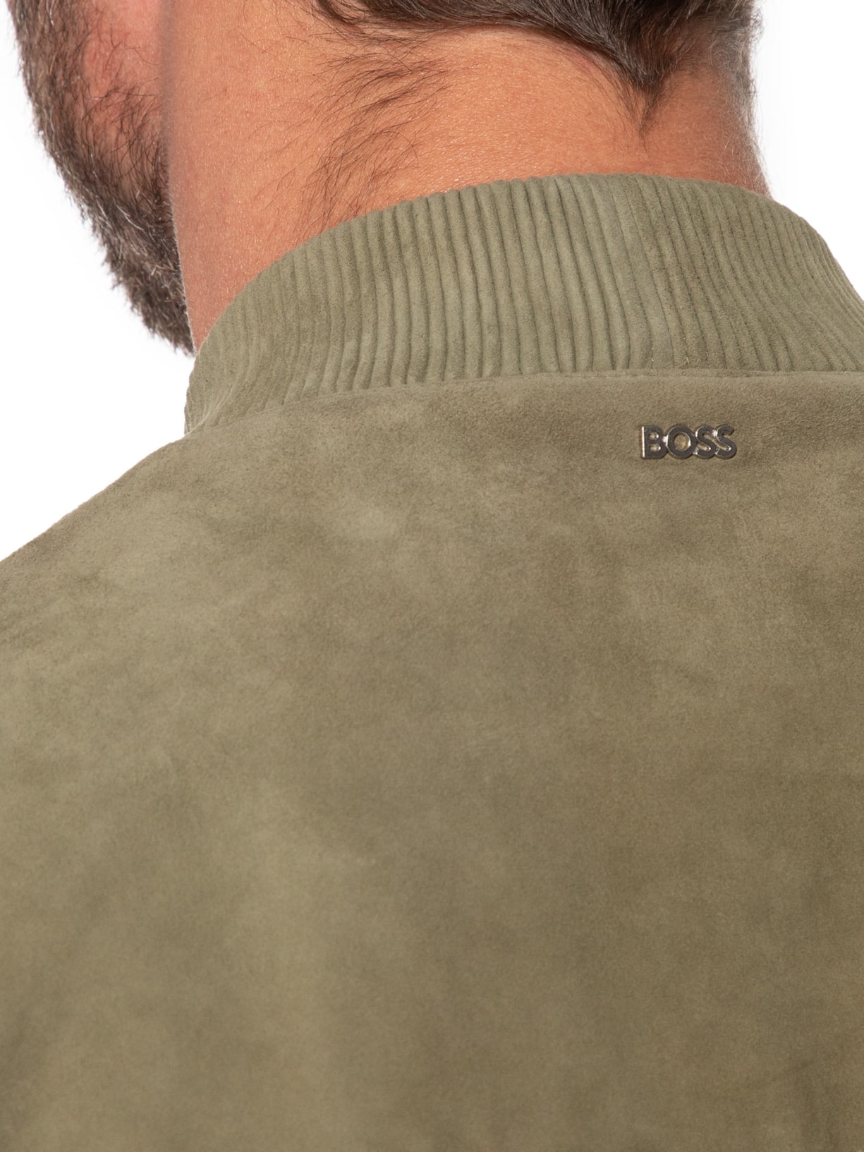 Jaqueta Masculina De Couro H-Muller Verde Boss