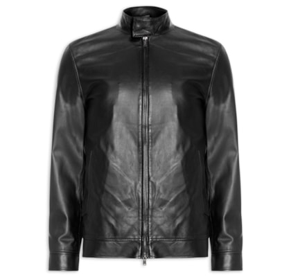 Jaqueta Masculina de Couro Harrington – Preto