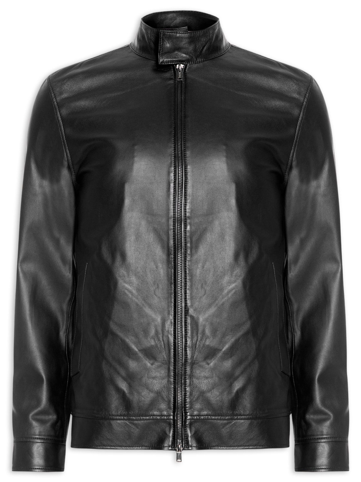 Jaqueta Masculina de Couro Harrington – Preto
