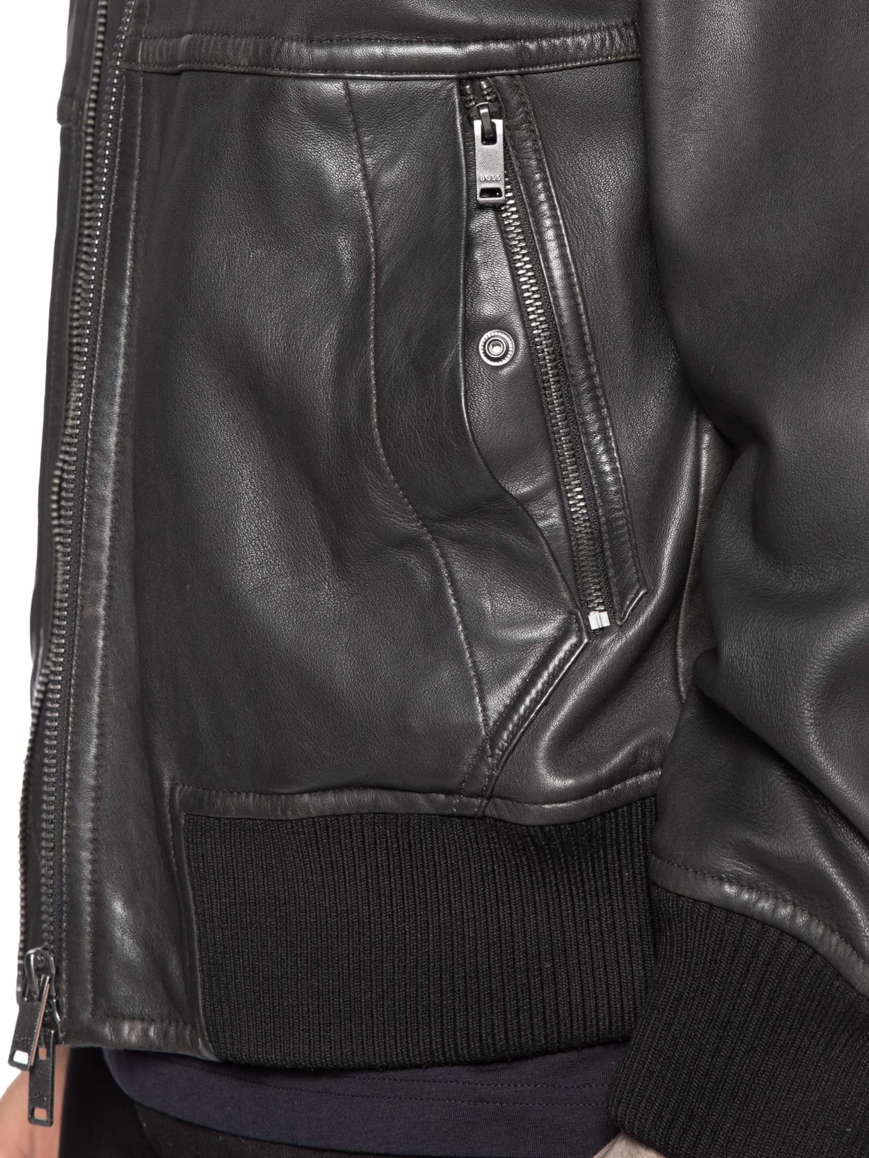 Jaqueta Masculina De Couro Joberg Marrom Boss