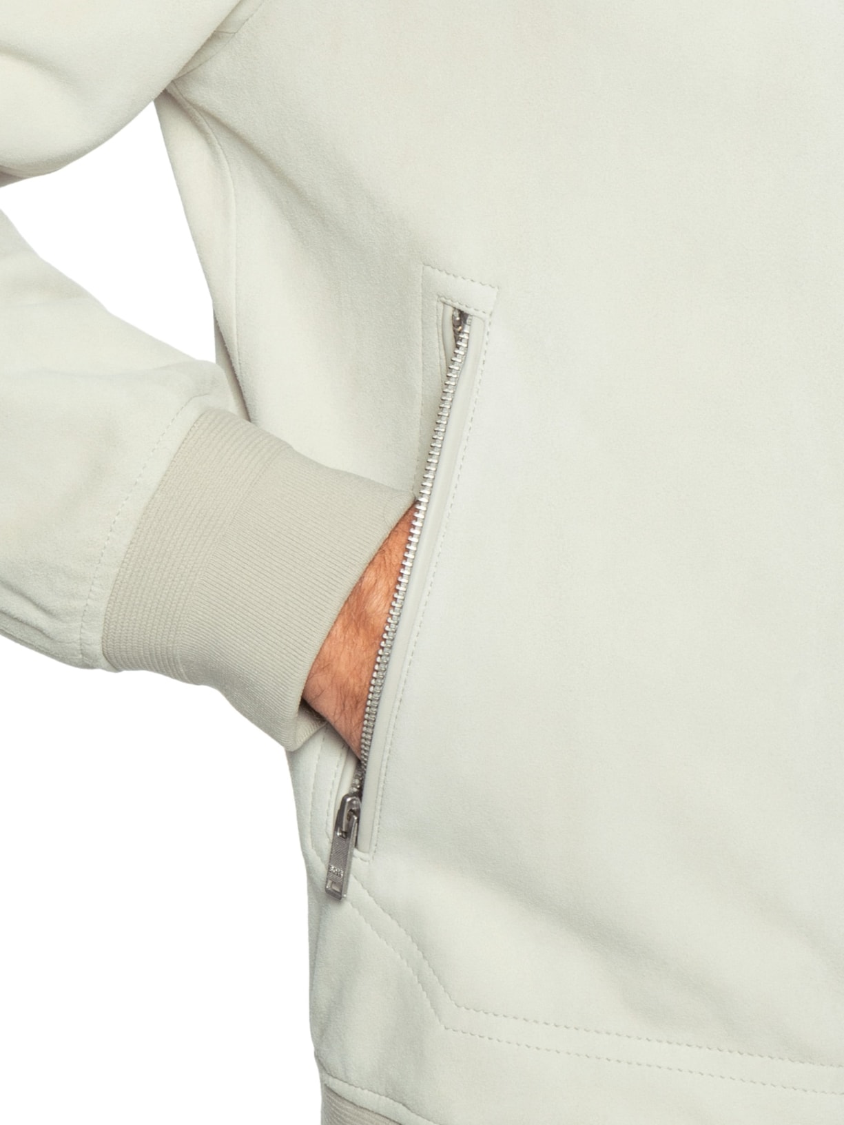 Jaqueta Masculina De Couro Johice Off White Boss