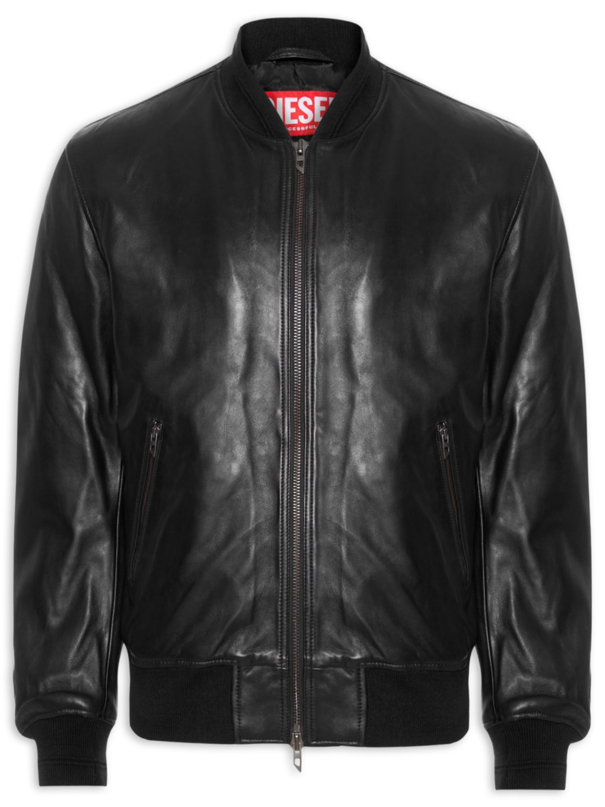 Jaqueta Masculina De Couro L-Khan Logo Embossed - Preto