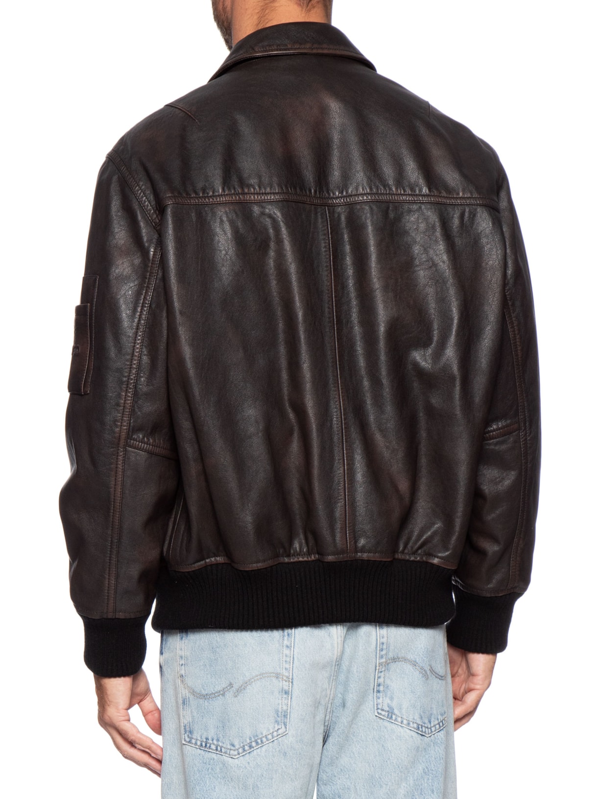 Jaqueta Masculina De Couro Laviat Preto Hugo