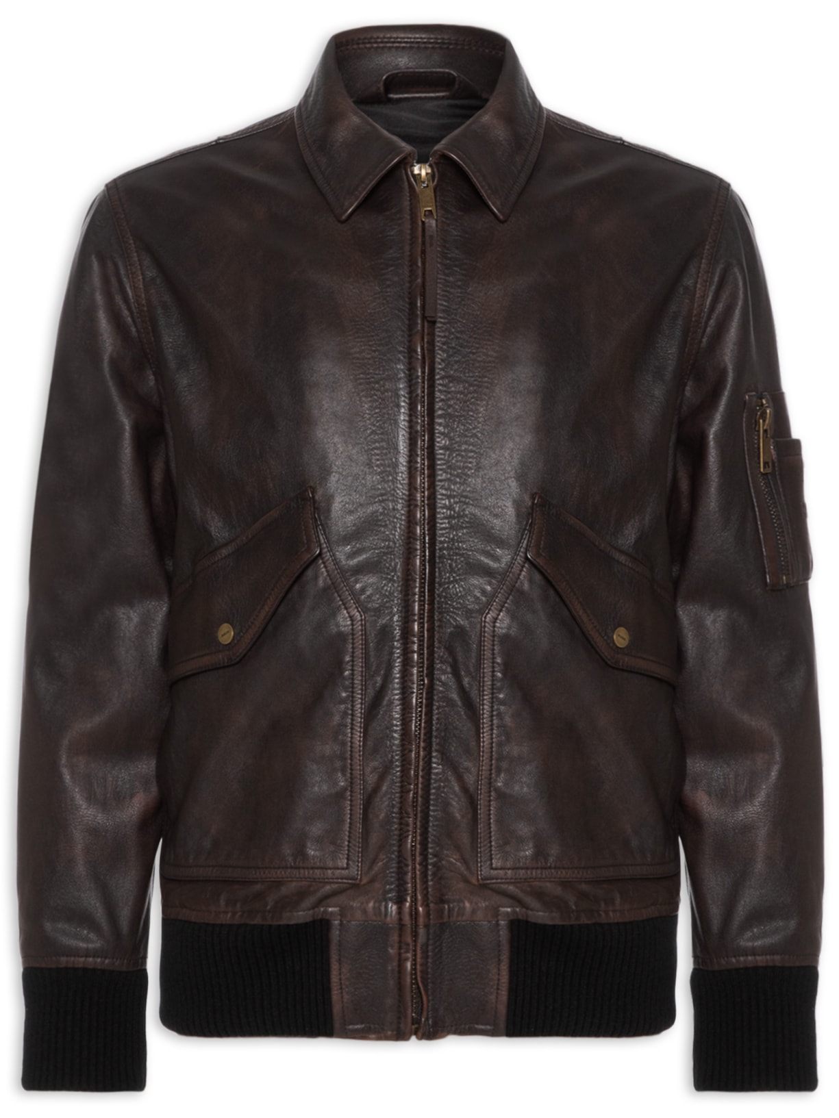 Jaqueta Masculina De Couro Laviat Preto Hugo