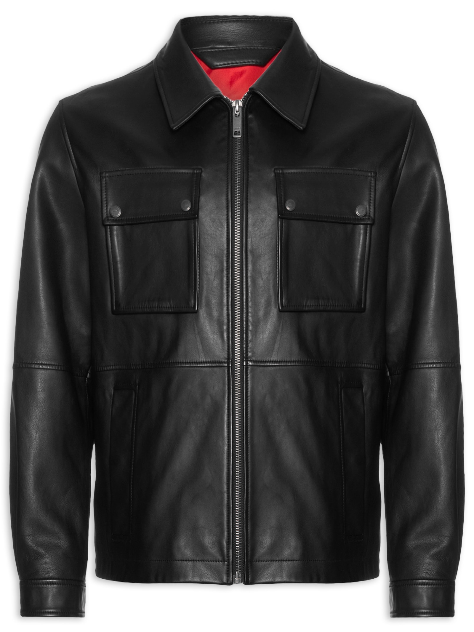Jaqueta Masculina De Couro Lemni - Preto - Hugo