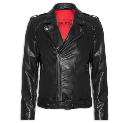 Jaqueta Masculina De Couro Lowis-6 - Preto