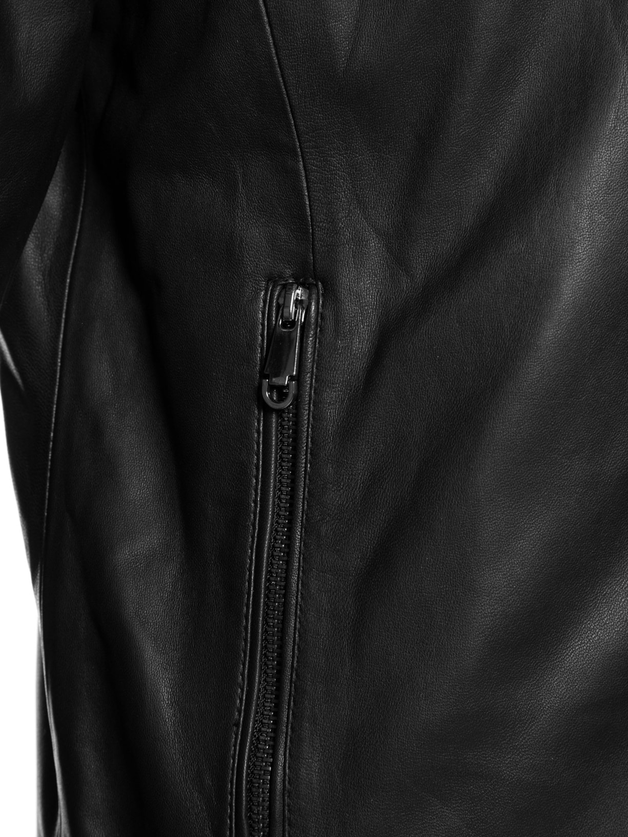 Jaqueta Masculina De Couro Preto '2 Essential