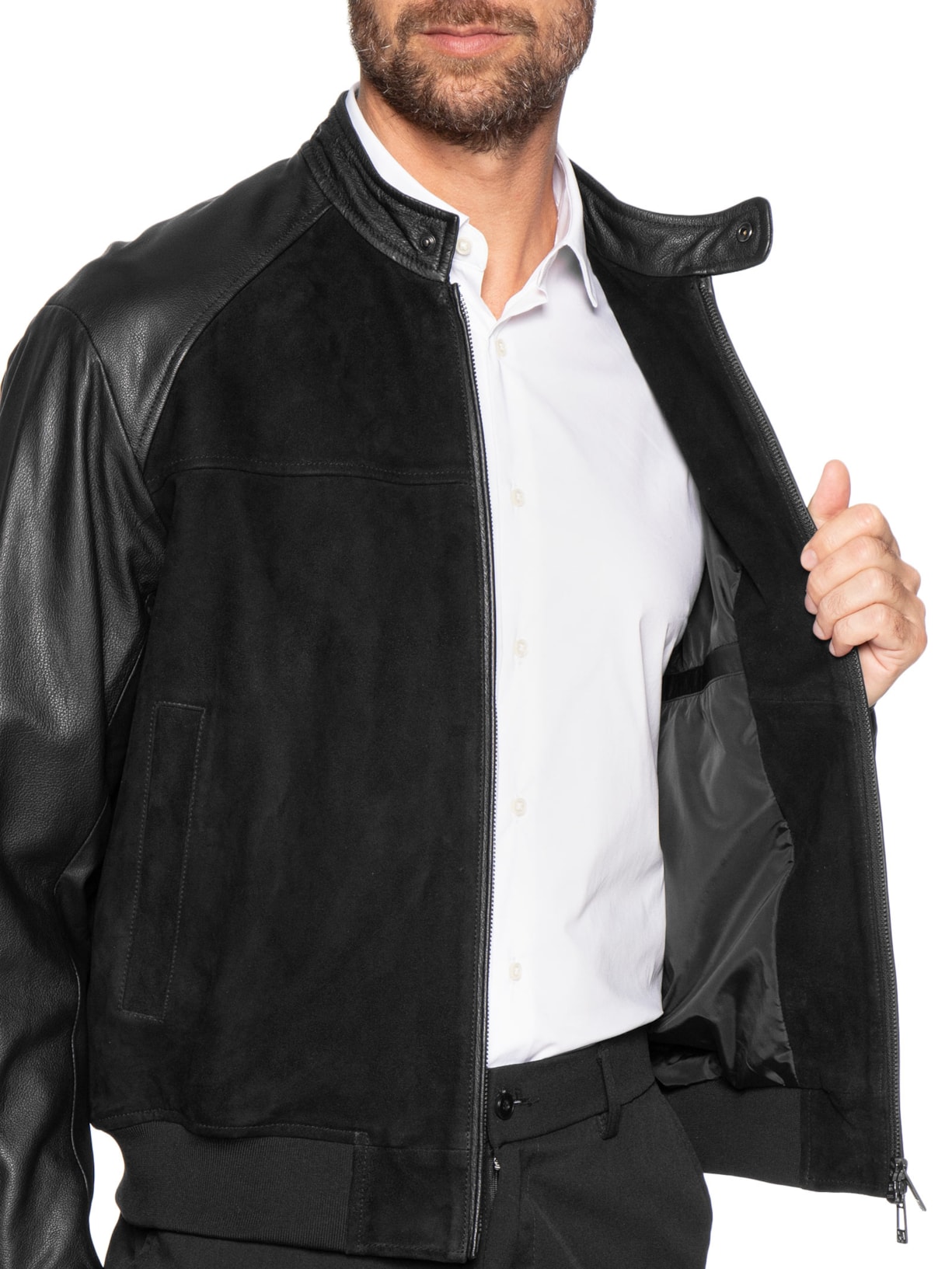 Jaqueta Masculina De Couro Preto Armani Exchange