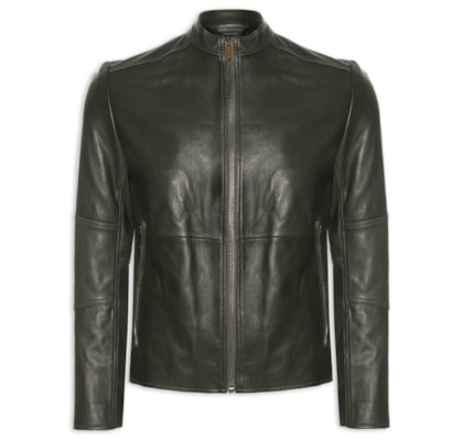 Jaqueta Masculina De Couro Slim-Fit Loki-3 - Verde