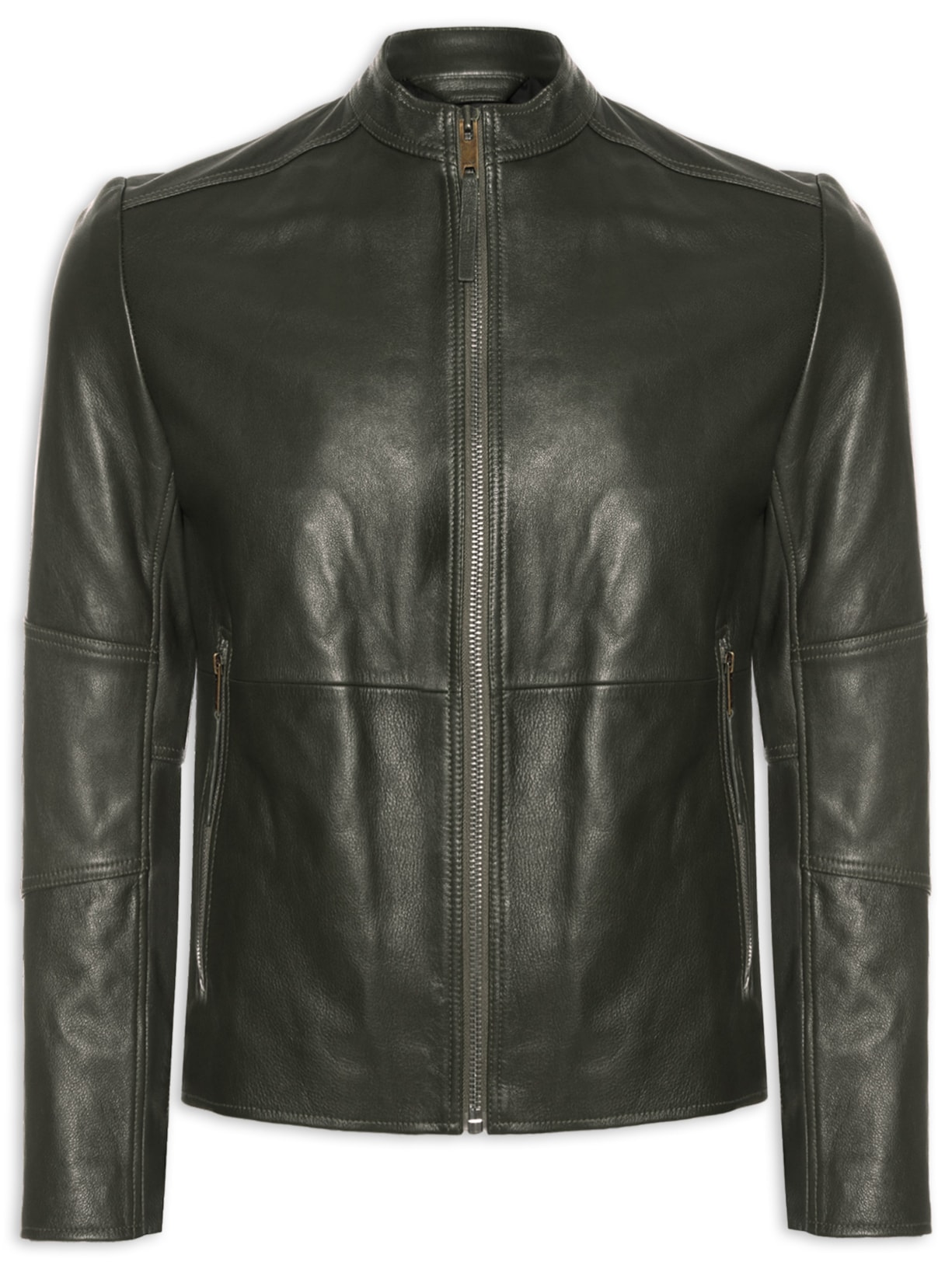 Jaqueta Masculina De Couro Slim-Fit Loki-3 - Verde