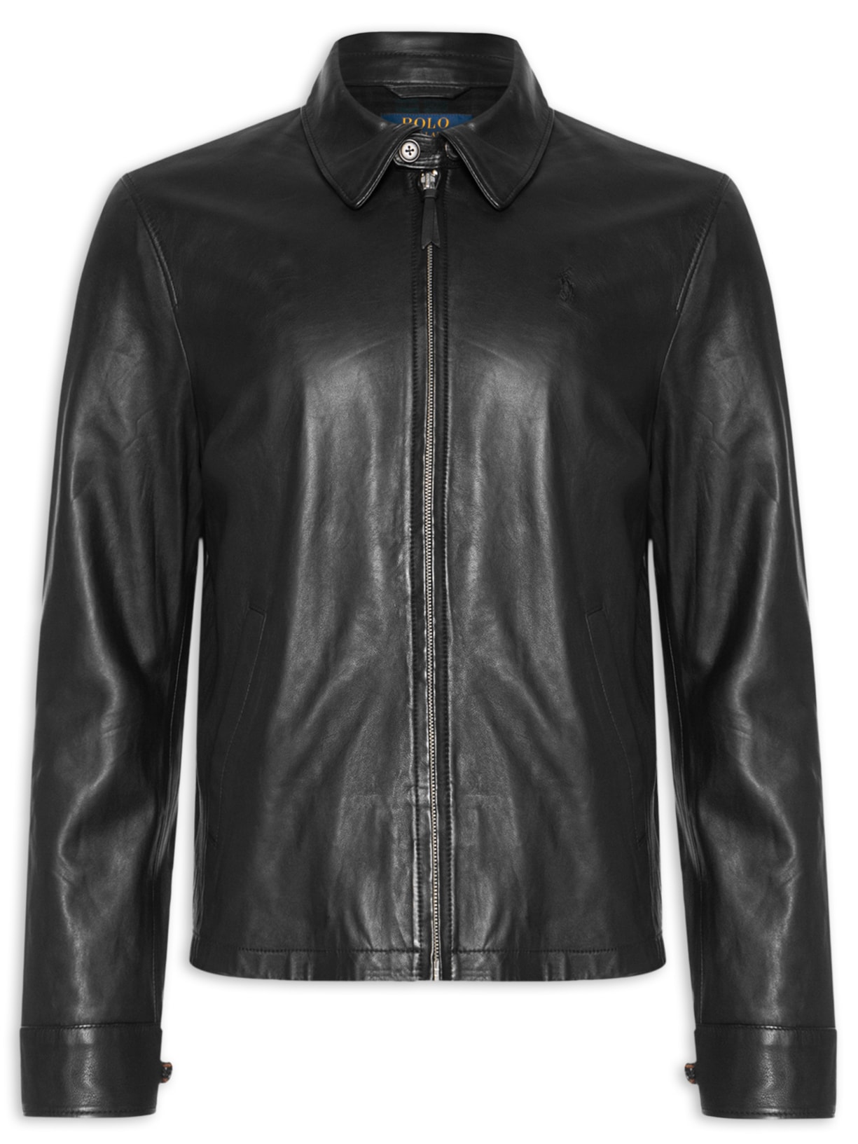 Jaqueta Masculina De Couro Windbreaker - Preto